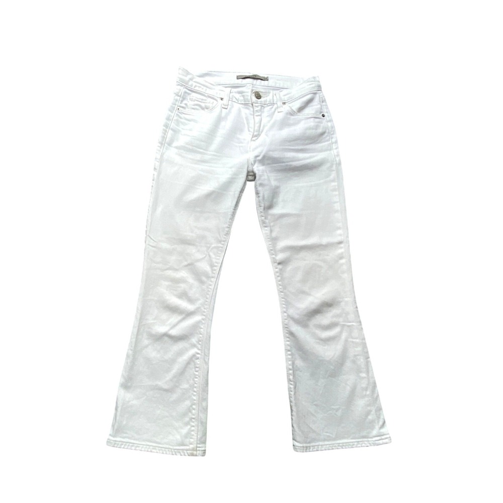 Hudson Jeans Womens 26x23.5 White Nico Mid Rise Straight Crop Stretch Tag 25